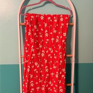 Old Navy Bright Coral Dress with White Floral Pattern